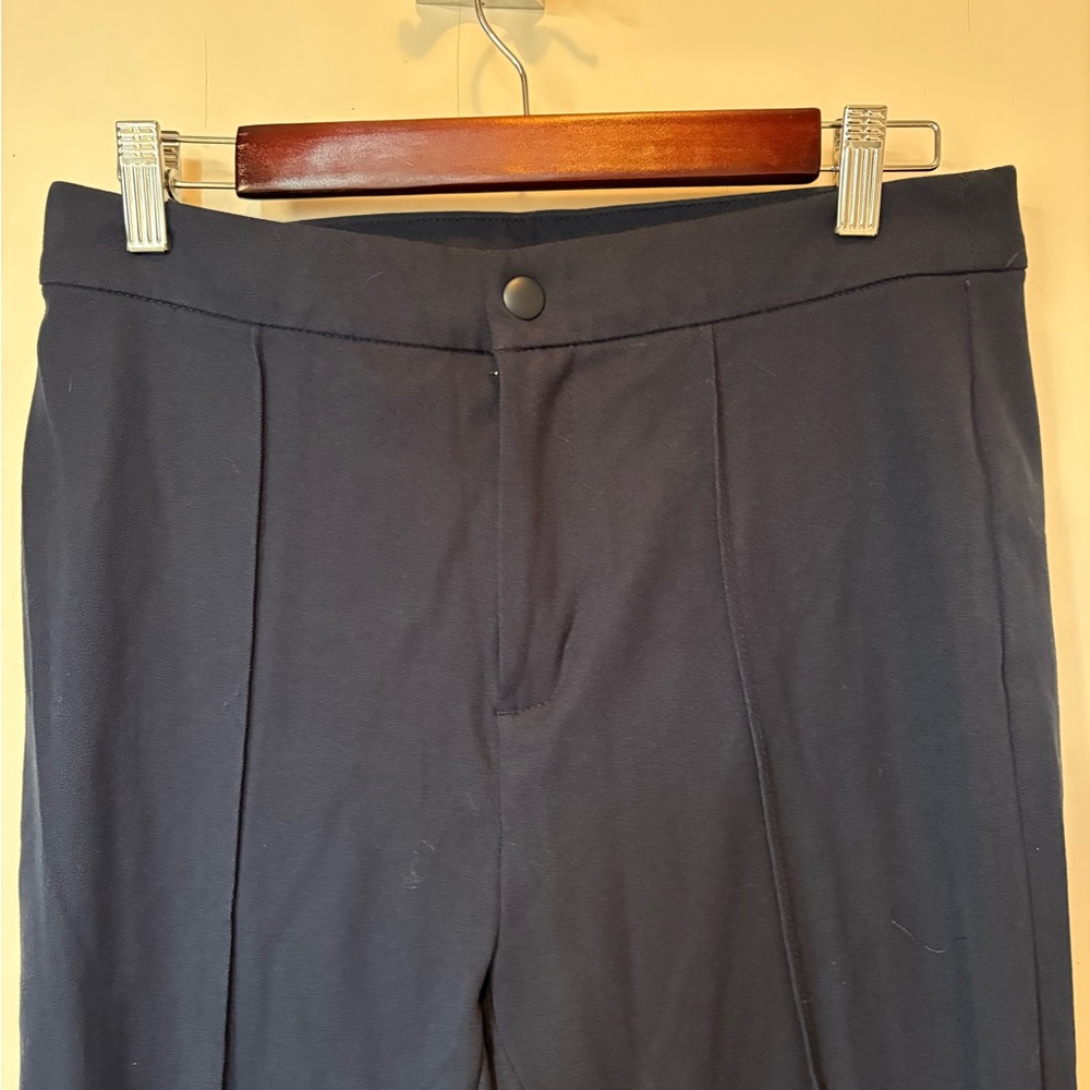 Navy Gap soft stretch cotton spandex dress pants snap and zipper closure